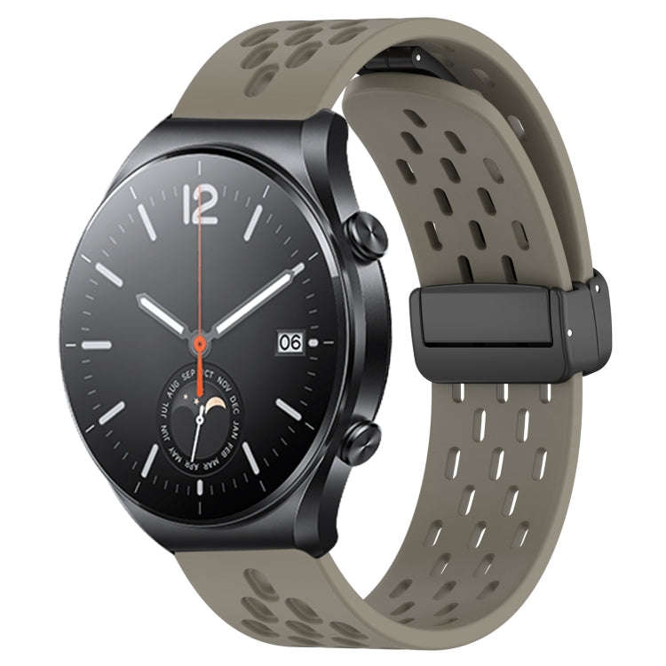 For Xiaomi MI Watch S1 22mm Folding Magnetic Clasp Silicone Watch Band(Space Ash)