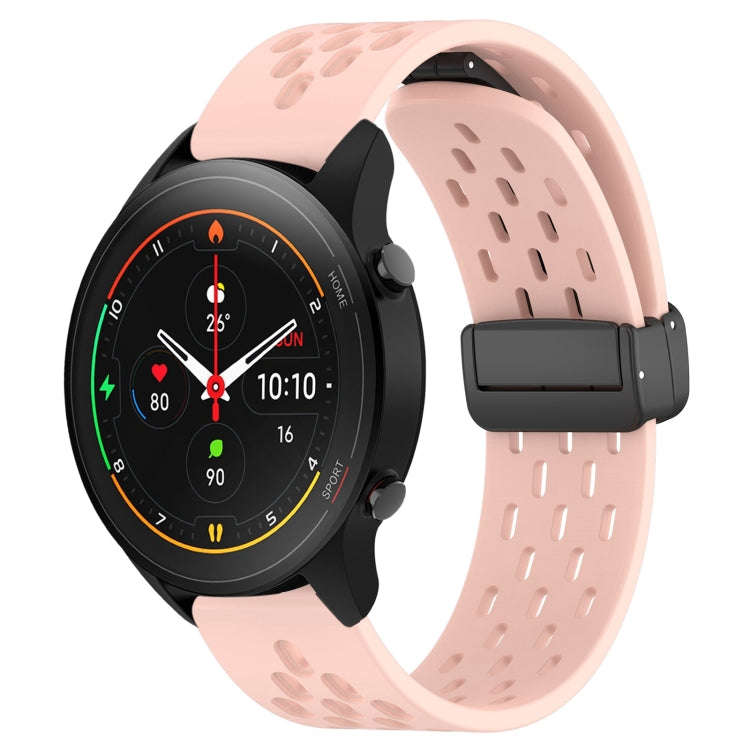 For Xiaomi MI Watch S1 Pro 22mm Folding Magnetic Clasp Silicone Watch Band(Pink)