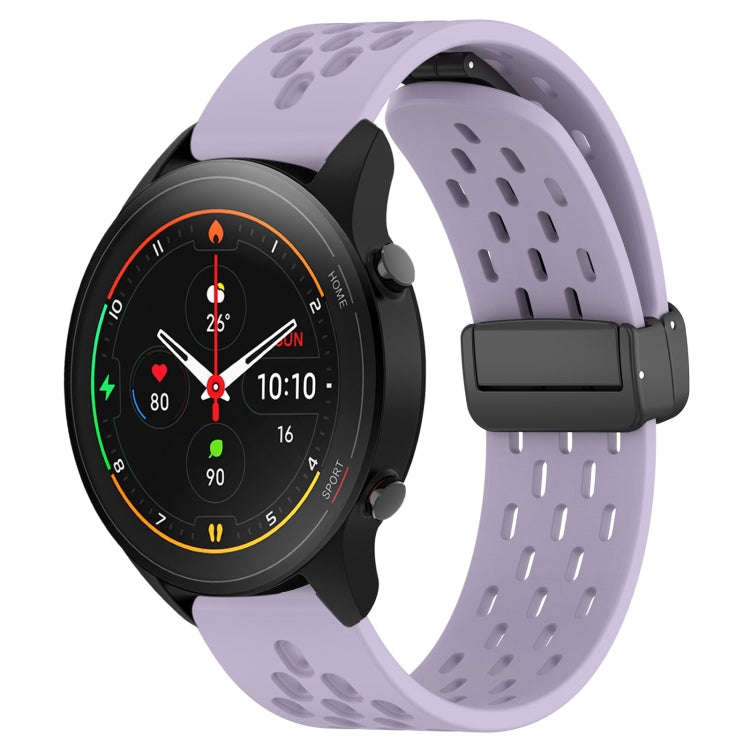 For Xiaomi MI Watch S1 Pro 22mm Folding Magnetic Clasp Silicone Watch Band(Purple)