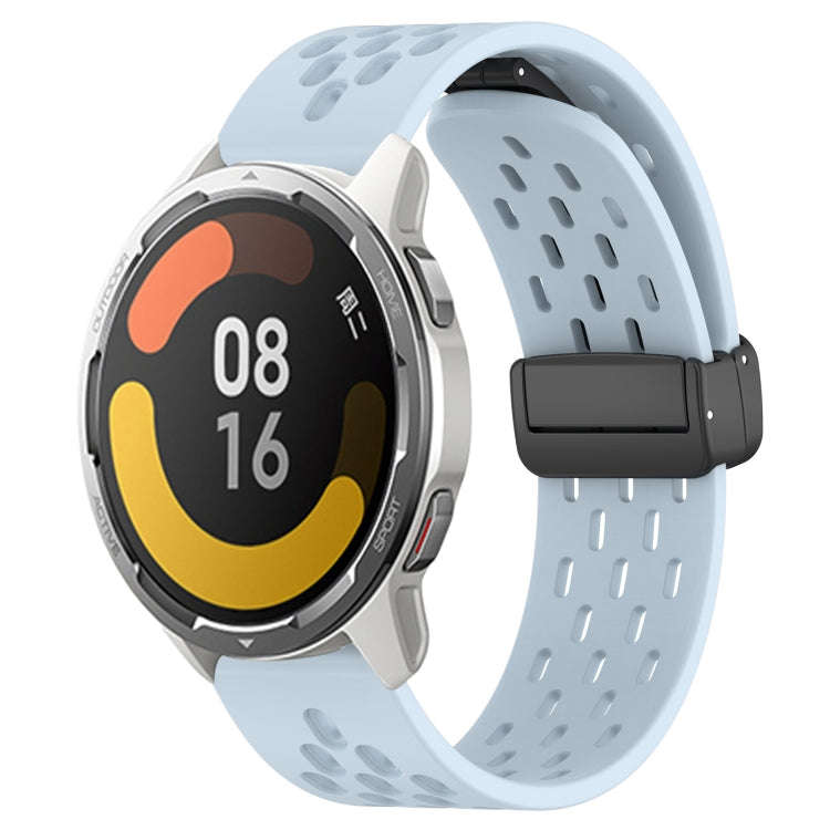 For Xiaomi MI Watch Color 2 22mm Folding Magnetic Clasp Silicone Watch Band(Light Blue)
