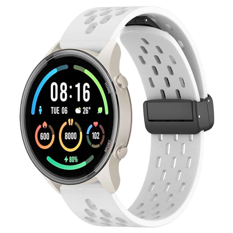 For Xiaomi MI Watch Sport 22mm Folding Magnetic Clasp Silicone Watch Band(White)
