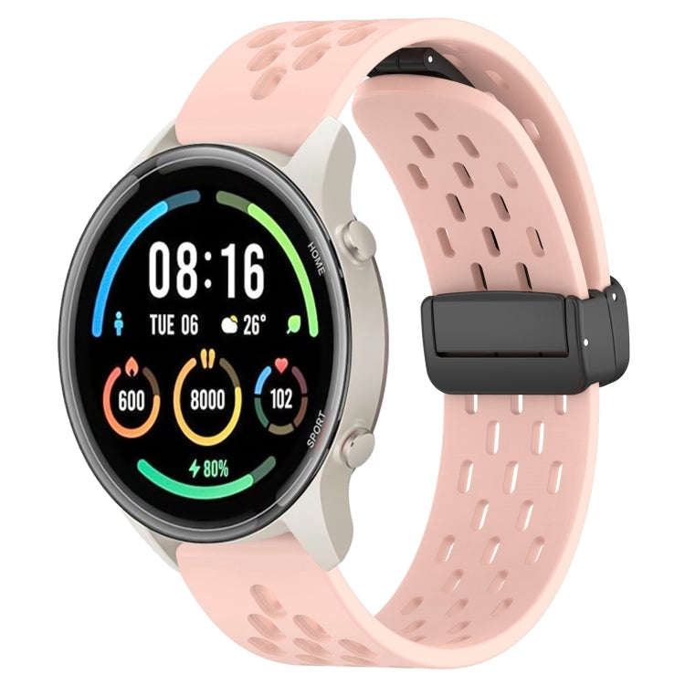 For Xiaomi MI Watch Sport 22mm Folding Magnetic Clasp Silicone Watch Band(Pink)