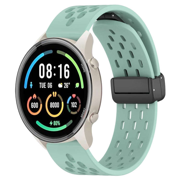 For Xiaomi MI Watch Sport 22mm Folding Magnetic Clasp Silicone Watch Band(Teal)