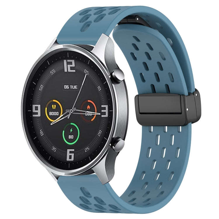 For Xiaomi MI Watch Color 22mm Folding Magnetic Clasp Silicone Watch Band(Blue)