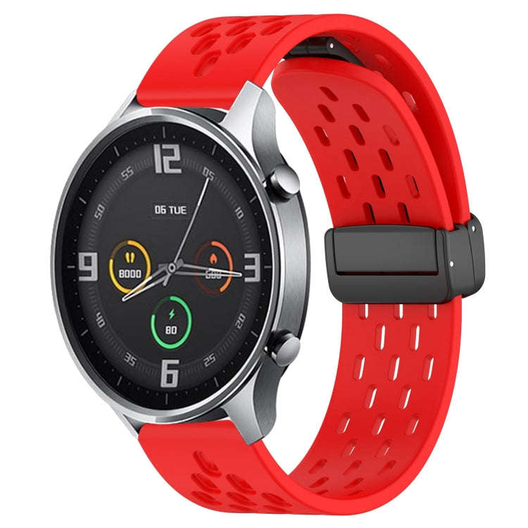 For Xiaomi MI Watch Color 22mm Folding Magnetic Clasp Silicone Watch Band(Red)