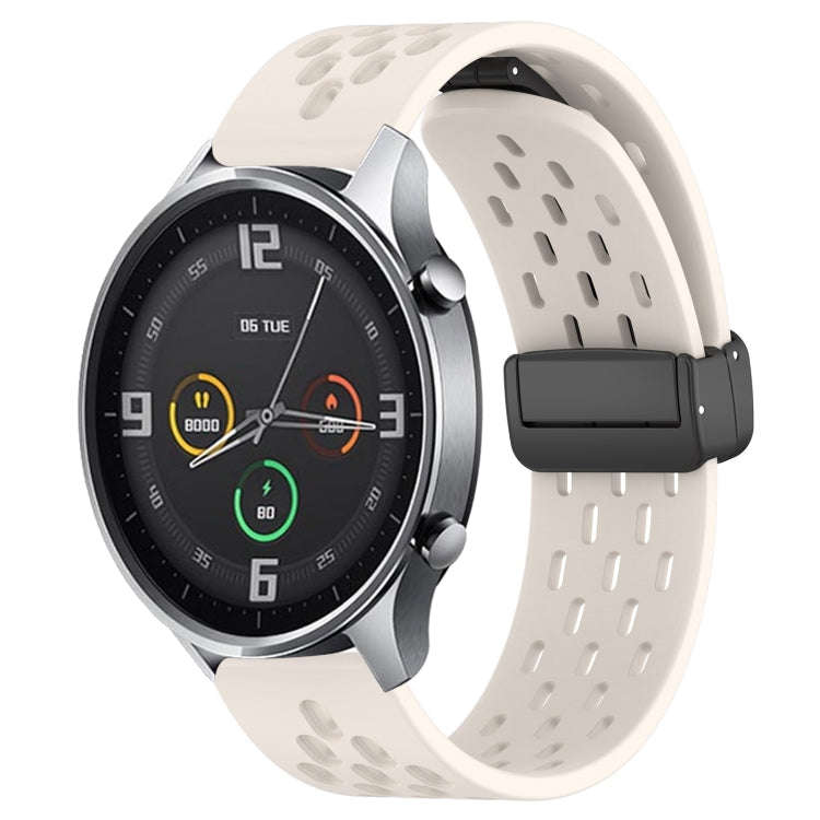 For Xiaomi MI Watch Color 22mm Folding Magnetic Clasp Silicone Watch Band(Starlight Color)