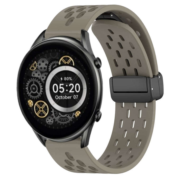 For Xiaomi Haylou RT2 LS10 22mm Folding Magnetic Clasp Silicone Watch Band(Space Ash)