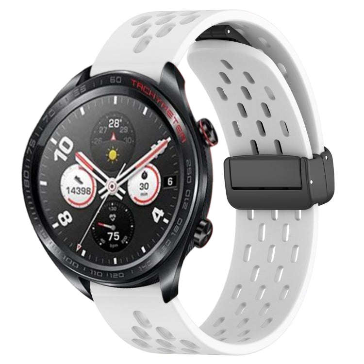 For Honor Watch Dream 22mm Folding Magnetic Clasp Silicone Watch Band(White)