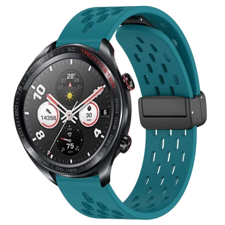 For Honor Watch Dream 22mm Folding Magnetic Clasp Silicone Watch Band(Hidden Green)