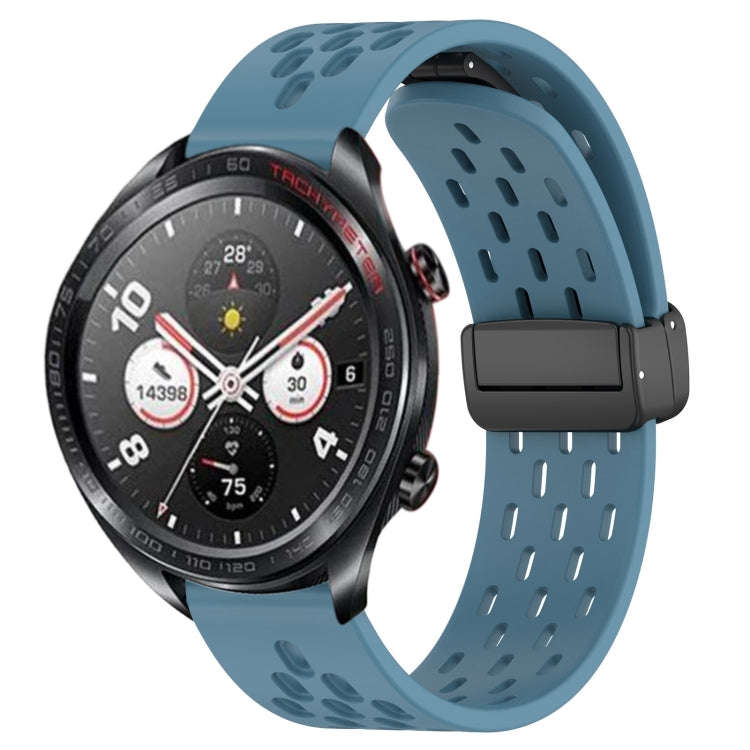 For Honor Watch Dream 22mm Folding Magnetic Clasp Silicone Watch Band(Blue)