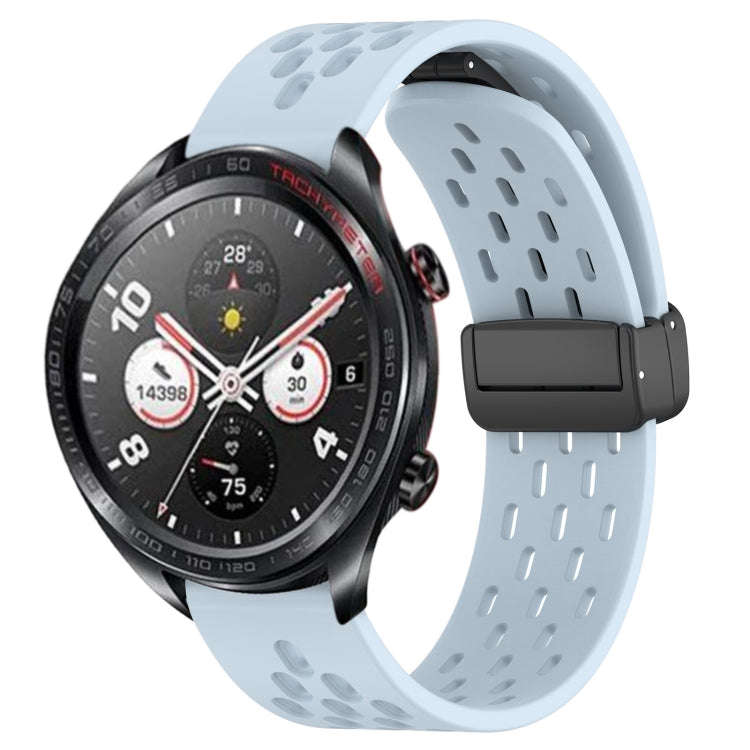 For Honor Watch Dream 22mm Folding Magnetic Clasp Silicone Watch Band(Light Blue)
