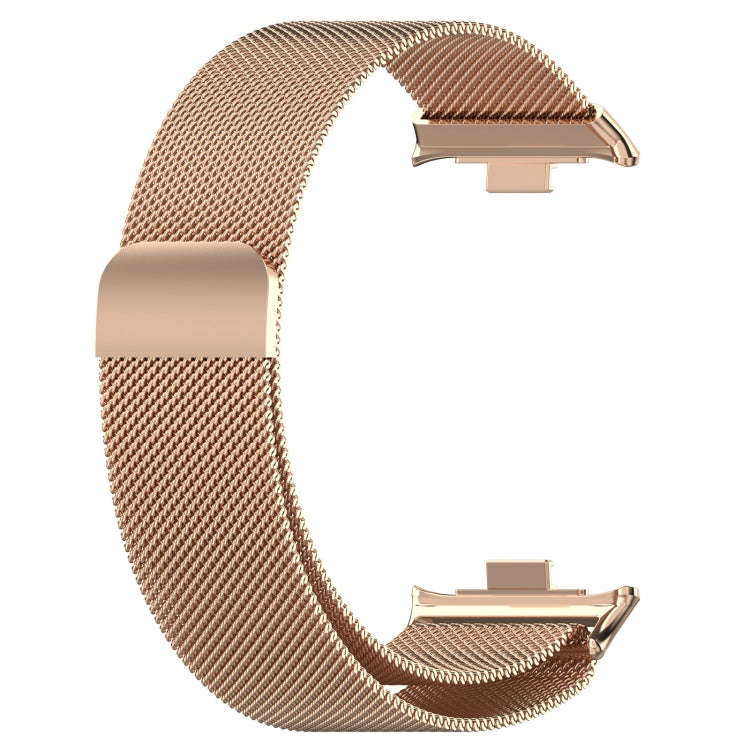 For Xiaomi Smart Band 9 Pro / 8 Pro Milan Magnetic Steel Mesh Watch Band(Rose Gold)