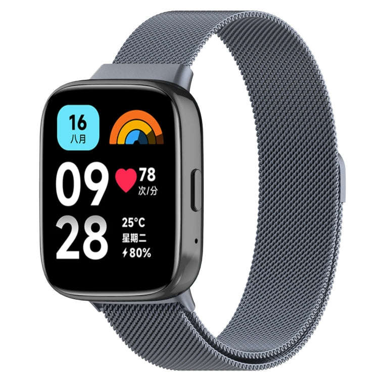 For Redmi Watch 3 Active Milan Magnetic Steel Mesh Watch Band(Gray)