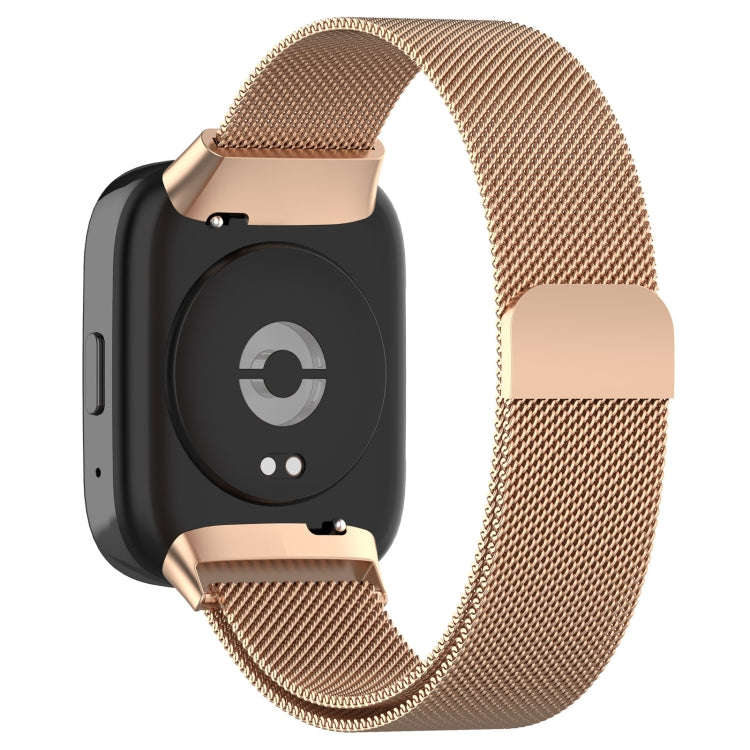 For Redmi Watch 3 Active Milan Magnetic Steel Mesh Watch Band(Rose Gold)