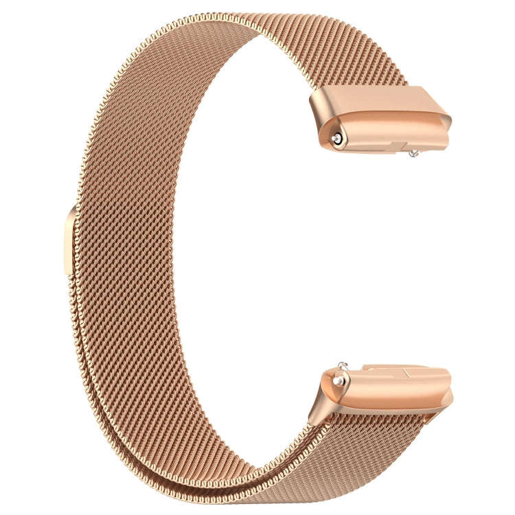 For Redmi Watch 3 Active Milan Magnetic Steel Mesh Watch Band(Rose Gold)