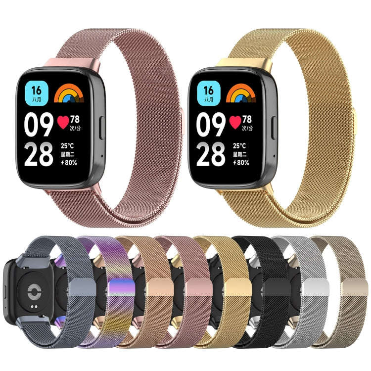 For Redmi Watch 3 Active Milan Magnetic Steel Mesh Watch Band(Starlight Color)