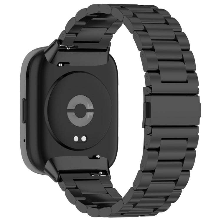 For Redmi Watch 3 Lite Three Bead Stainless Steel Metal Watch Band(Black)