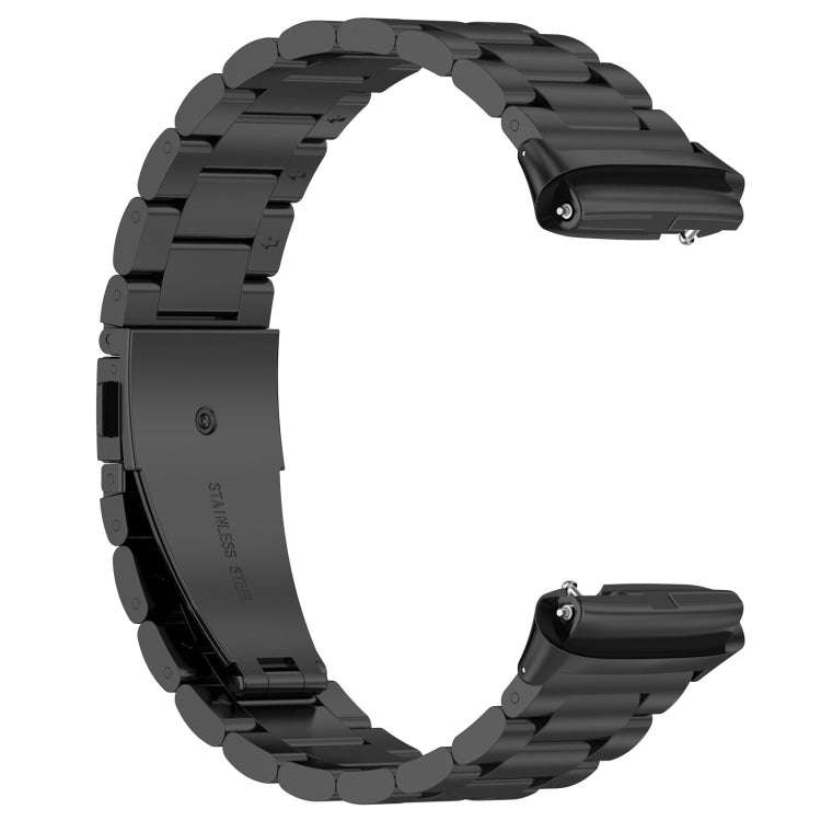 For Redmi Watch 3 Lite Three Bead Stainless Steel Metal Watch Band(Black)