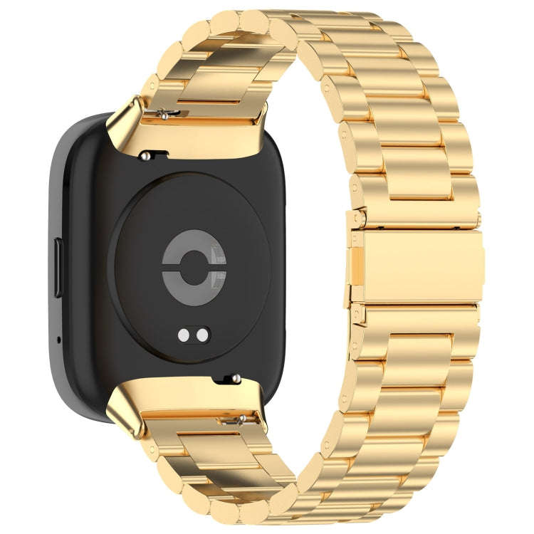 For Redmi Watch 3 Active Three Bead Stainless Steel Metal Watch Band(Gold)