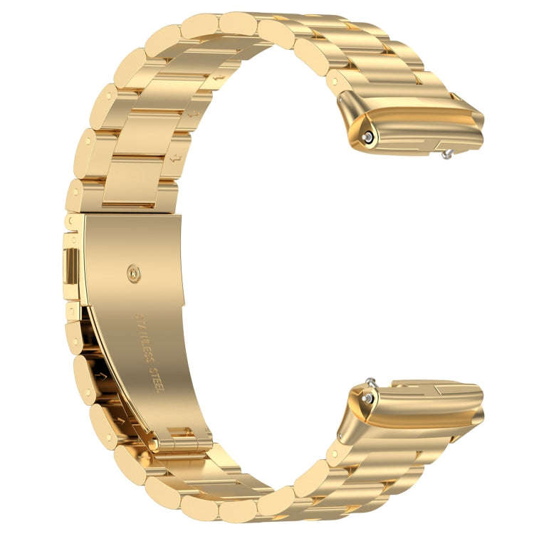 For Redmi Watch 3 Active Three Bead Stainless Steel Metal Watch Band(Gold)
