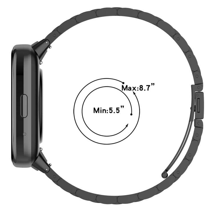 For Redmi Watch 3 Active Three Bead Stainless Steel Metal Watch Band(Gold)