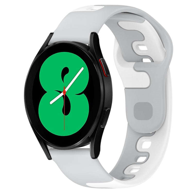 For Samsung Galaxy Watch 4 44mm 20mm Double Color Silicone Watch Band(Grey+White)