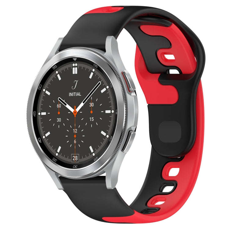 For Samsung  Galaxy Watch 4 Classic 42mm 20mm Double Color Silicone Watch Band(Black+Red)