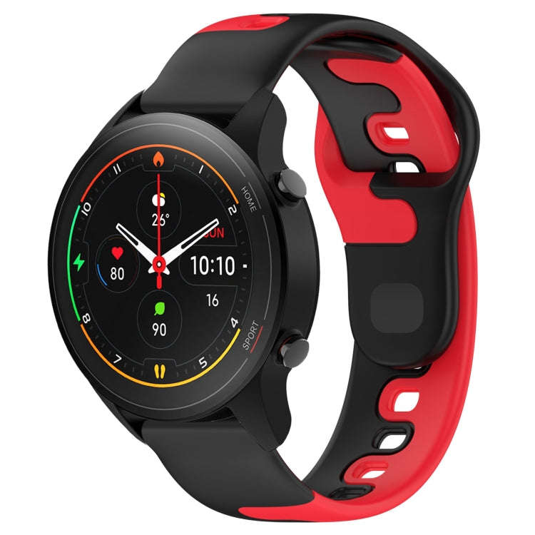 For Xiaomi MI Watch S1 Pro 22mm Double Color Silicone Watch Band(Black+Red)