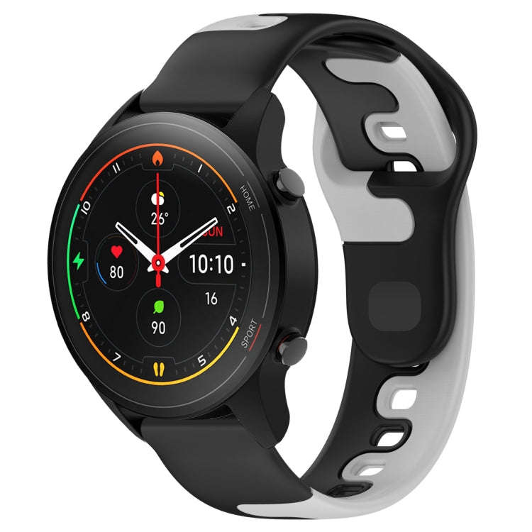 For Xiaomi MI Watch S1 Pro 22mm Double Color Silicone Watch Band(Black+Grey)