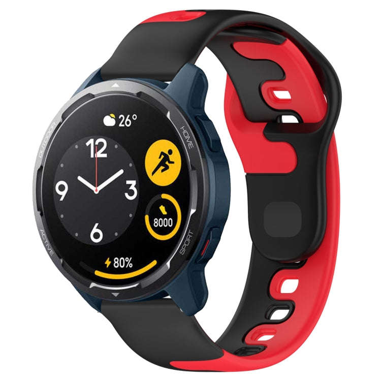 For Xiaomi Watch S1 Active 22mm Double Color Silicone Watch Band(Black+Red)