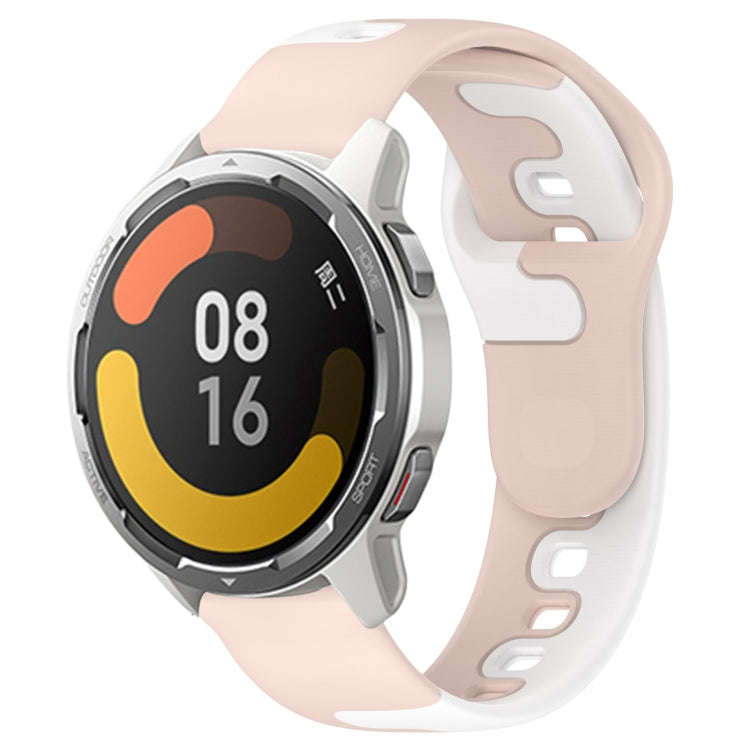 For Xiaomi MI Watch Color 2 22mm Double Color Silicone Watch Band(Pink+White)