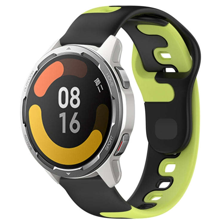 For Xiaomi MI Watch Color 2 22mm Double Color Silicone Watch Band(Black+Green)