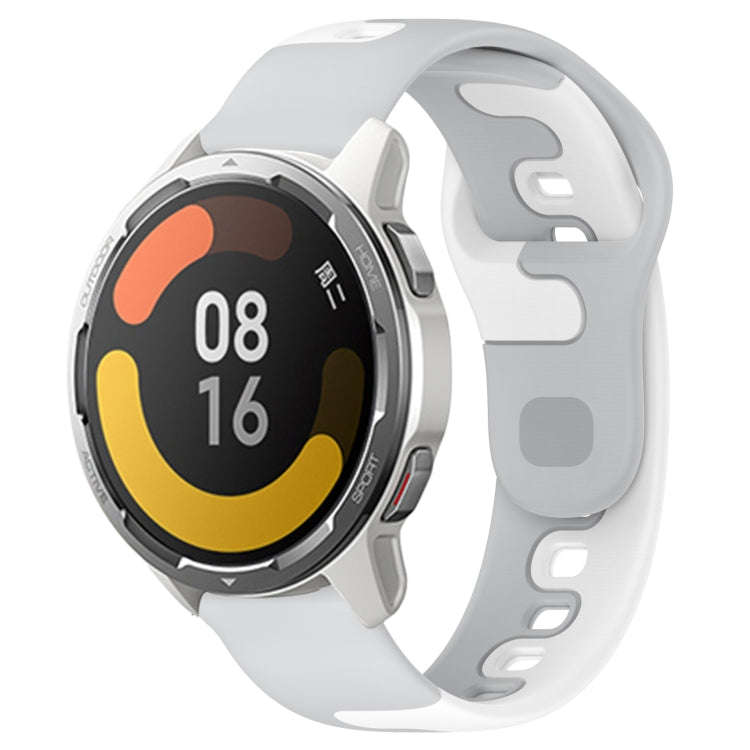 For Xiaomi MI Watch Color 2 22mm Double Color Silicone Watch Band(Grey+White)