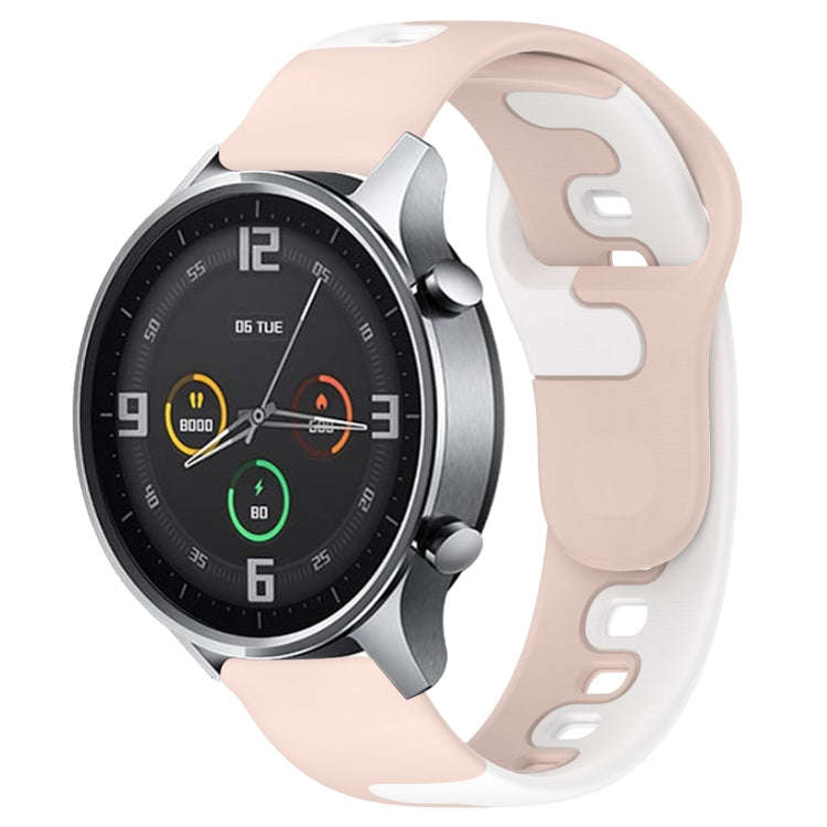 For Xiaomi MI Watch Color 22mm Double Color Silicone Watch Band(Pink+White)