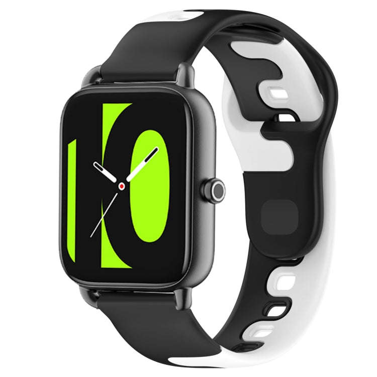 For Xiaomi Haylou RS4 LS12 22mm Double Color Silicone Watch Band(Black+White)