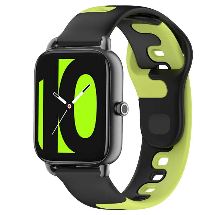 For Xiaomi Haylou RS4 LS12 22mm Double Color Silicone Watch Band(Black+Green)