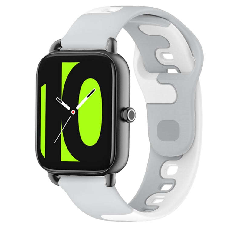 For Xiaomi Haylou RS4 LS12 22mm Double Color Silicone Watch Band(Grey+White)
