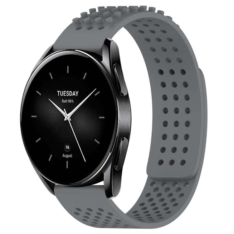 For Xiaomi Watch S2 42mm 22mm Holes Breathable 3D Dots Silicone Watch Band(Grey)