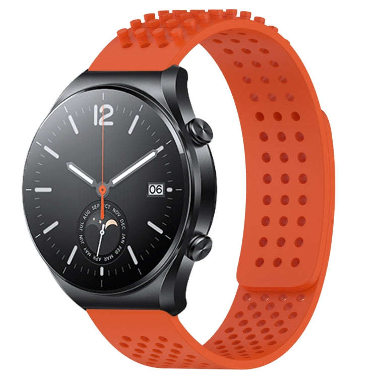 For Xiaomi MI Watch S1 22mm Holes Breathable 3D Dots Silicone Watch Band(Orange)