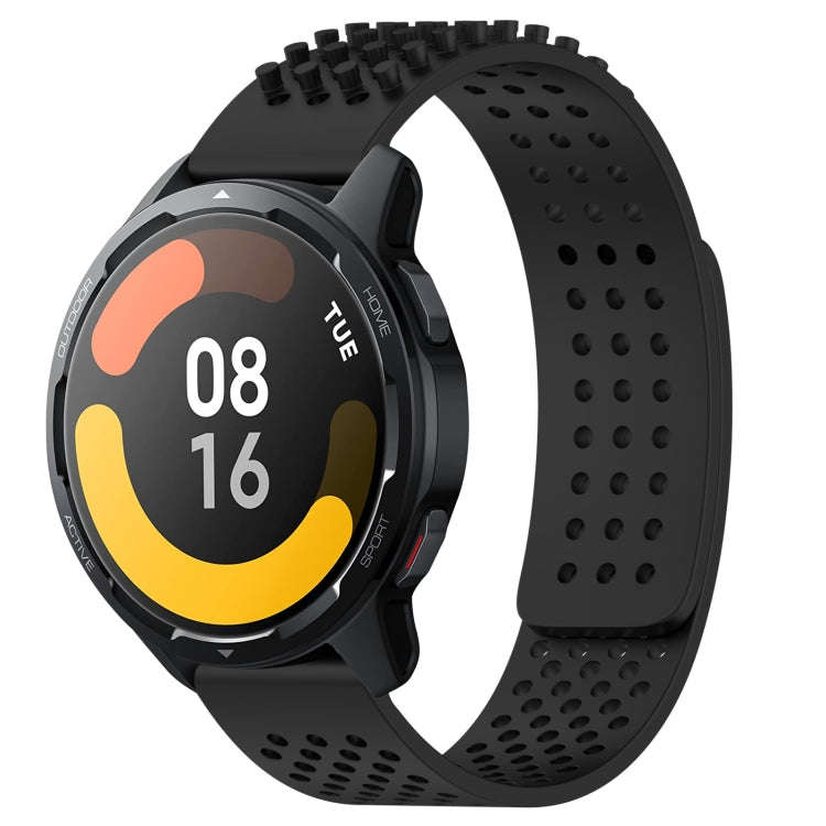 For Xiaomi Watch S1 Active 22mm Holes Breathable 3D Dots Silicone Watch Band(Black)