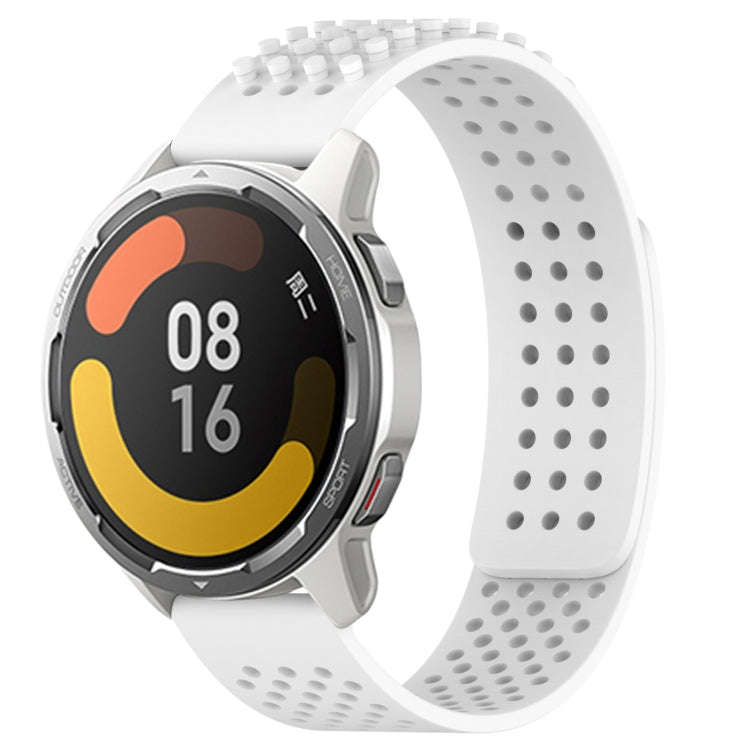 For Xiaomi MI Watch Color 2 22mm Holes Breathable 3D Dots Silicone Watch Band(White)