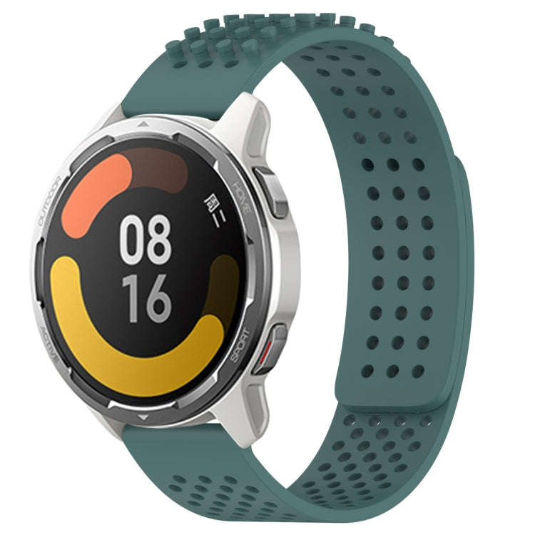 For Xiaomi MI Watch Color 2 22mm Holes Breathable 3D Dots Silicone Watch Band(Olive Green)