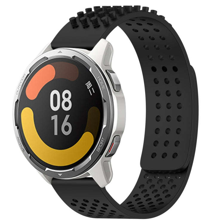 For Xiaomi MI Watch Color 2 22mm Holes Breathable 3D Dots Silicone Watch Band(Black)