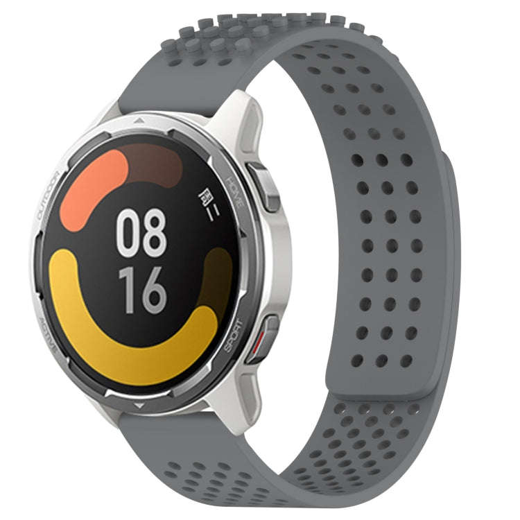 For Xiaomi MI Watch Color 2 22mm Holes Breathable 3D Dots Silicone Watch Band(Grey)