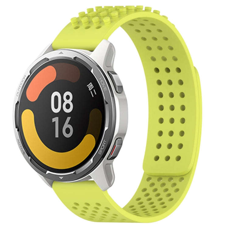 For Xiaomi MI Watch Color 2 22mm Holes Breathable 3D Dots Silicone Watch Band(Lime Green)