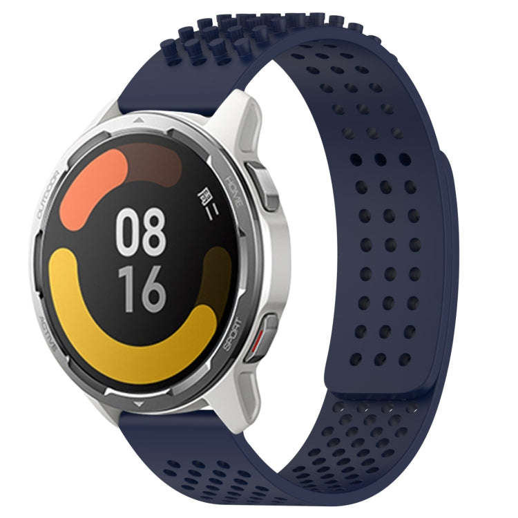 For Xiaomi MI Watch Color 2 22mm Holes Breathable 3D Dots Silicone Watch Band(Midnight Blue)