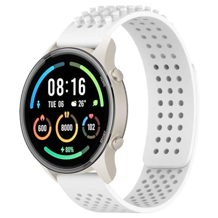 For Xiaomi MI Watch Sport 22mm Holes Breathable 3D Dots Silicone Watch Band(White)