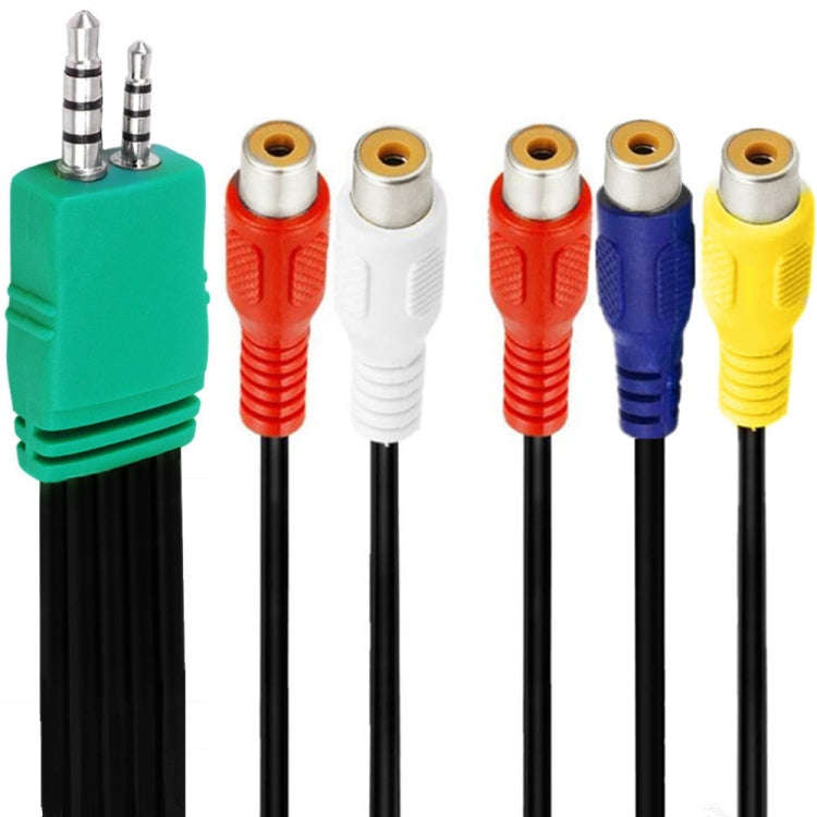 JUNSUNMAY 0.3m 3.5mm + 2.5mm Male to 5 x RCA Female AV Cable Cord for Samsung TV BN39-01154W