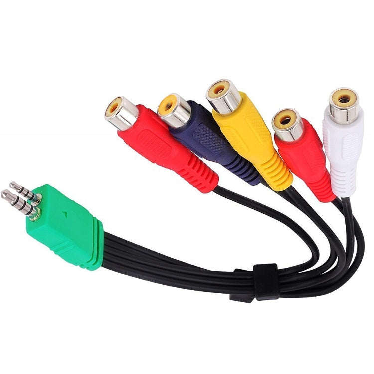 JUNSUNMAY 0.3m 3.5mm + 2.5mm Male to 5 x RCA Female AV Cable Cord for Samsung TV BN39-01154W