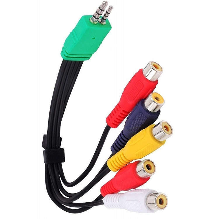JUNSUNMAY 0.3m 3.5mm + 2.5mm Male to 5 x RCA Female AV Cable Cord for Samsung TV BN39-01154W